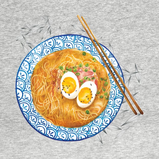 Powered By Ramen - Watercolour food illustration by AmandaDilworth